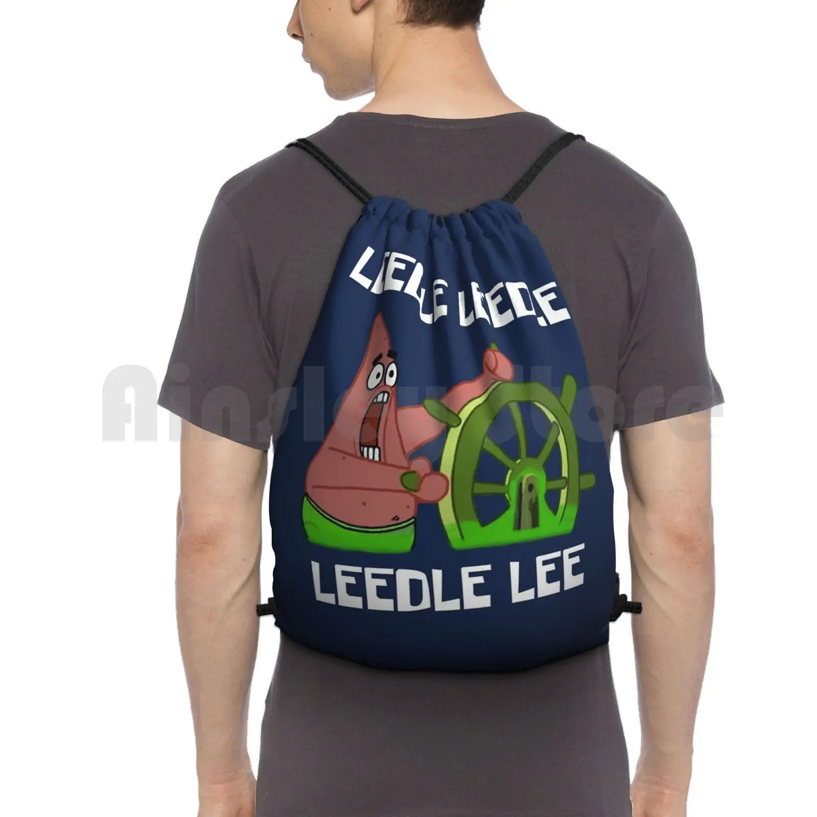 

Leedle Leedle Leedle Lee Backpack Drawstring Bag Riding Climbing Gym Bag Star Squidward Mr Krabs Plankton Sandy Cartoons