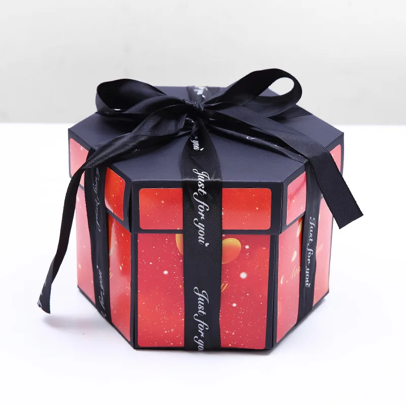 

Hexagon Explosion Album 5 Layer 12 Sided Explosion Gift Box DIY Photo Surprise Box Exploding Box Birthday Gift for Girlfriend
