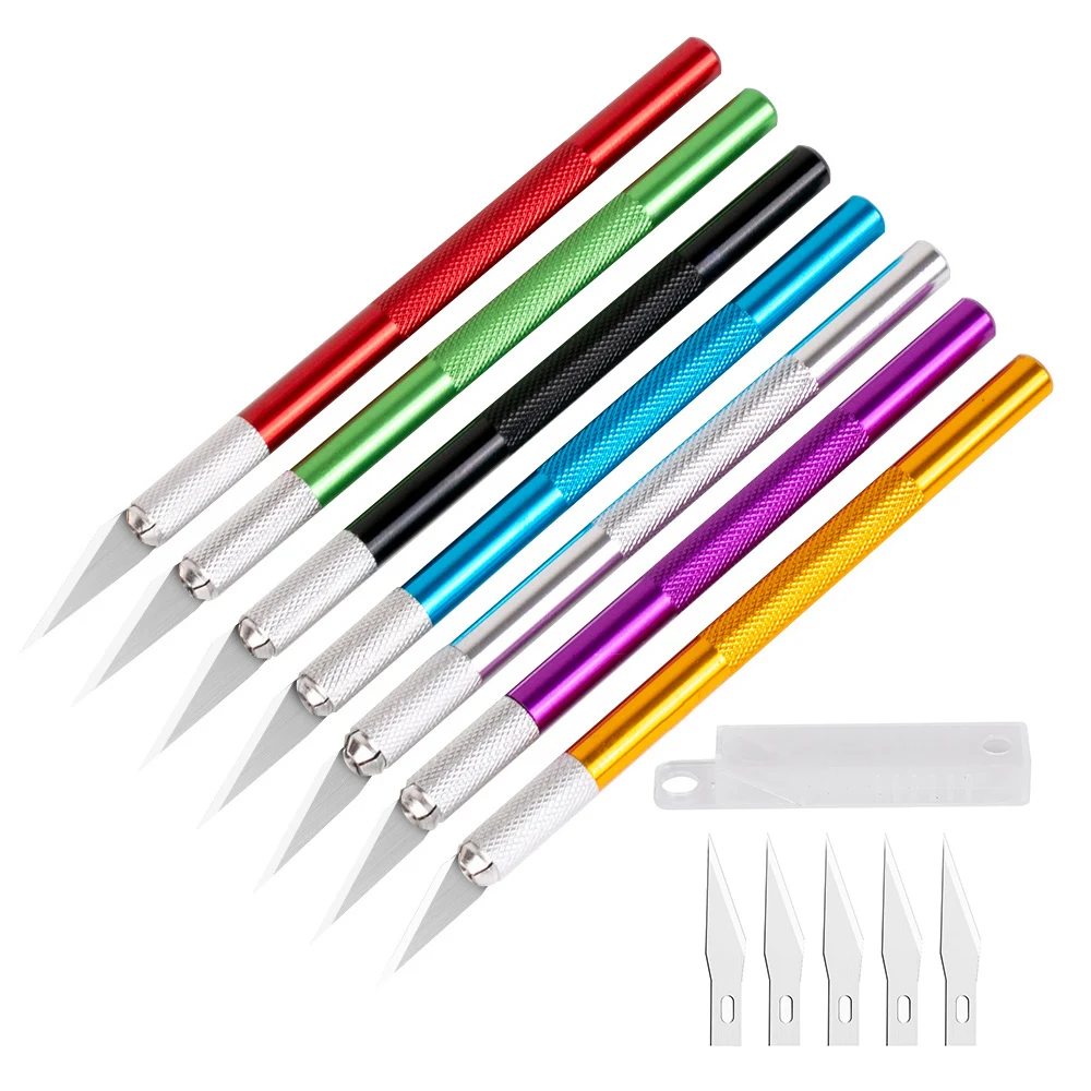 Carving Knife Metal Scalpel Knife Tools Kit Cutter Engraving Craft knives+5pcs Blades Sculpture Knife DIY Repair Hand Tools