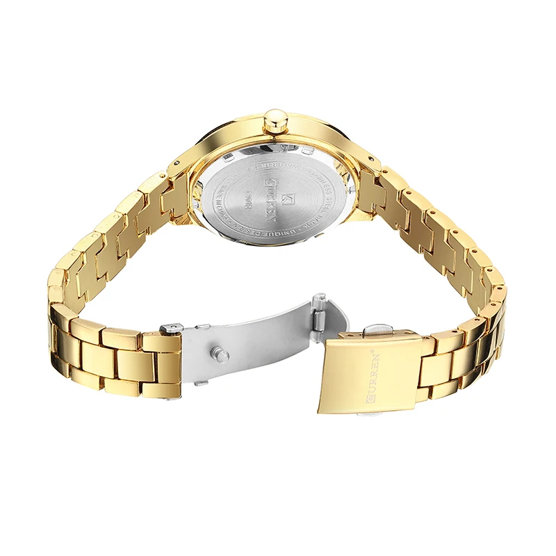 Curren 9015 женские часы роскошные золотые белые полностью стальные ювелирные