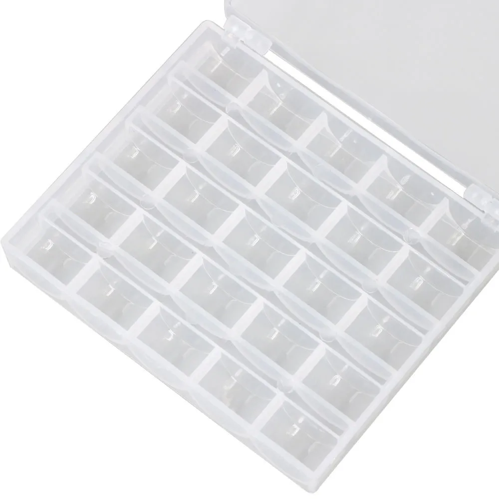 25pcs Sewing Machine Bobbins Spools Empty Plastic Storage Box For Home Tools Boxes | Дом и сад