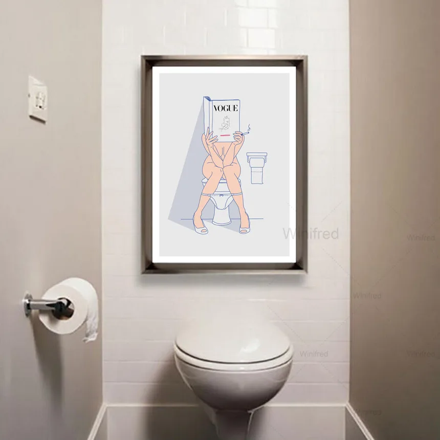 Настенный постер для туалета Vogue художественный принт декора ванной комнаты