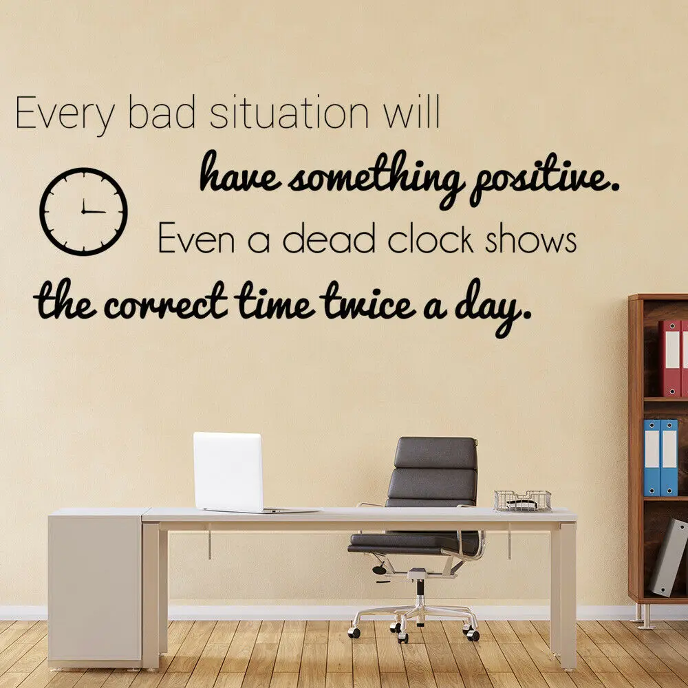 Вдохновляющие фотообои с надписью слова часы Виниловые наклейки на окна спальня