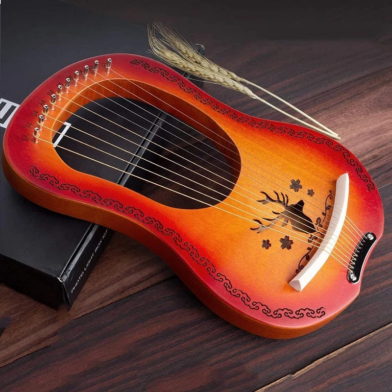 Lyre Harp 10 String Heptachord красное дерево Lye с выгравированными тонами для любителей