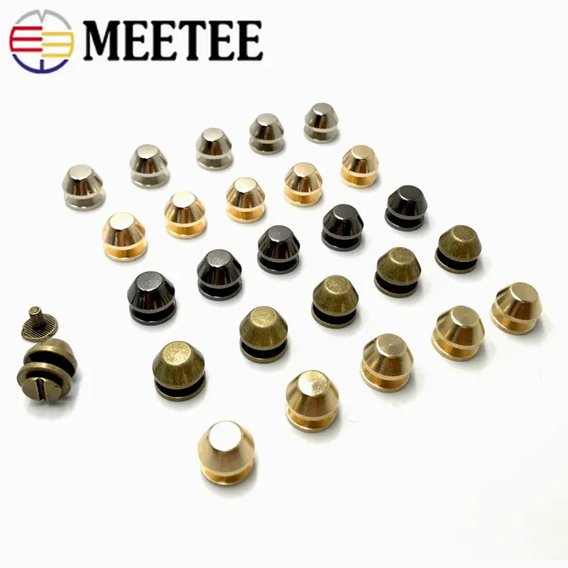 Meetee 10/30 наборов 12 мм металлическая медная плоская Пряжка винтовые заклепки для