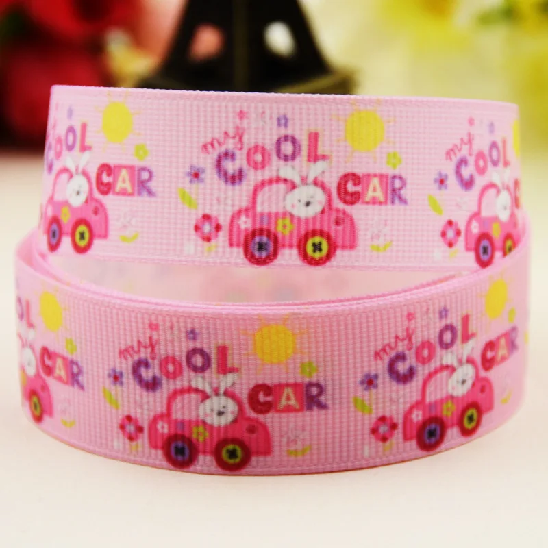 

25 38mm 100yards Car Vehicle Cartoon Printed Grosgrain Ribbon for Headband Packing Gift Decoration Party Decoration
