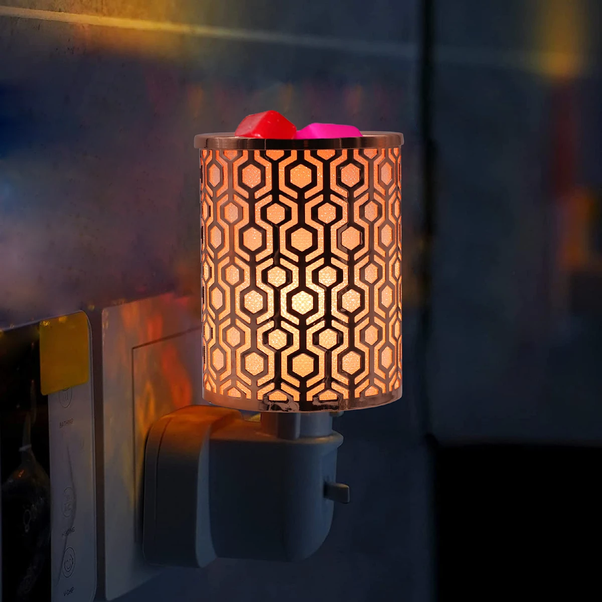 Metal Wax Burner Electric Oil Burner,  Plug In Wax Melt Warmer For Scented Candle, Aroma Diffuser Lamp For UK/US/EU/AU