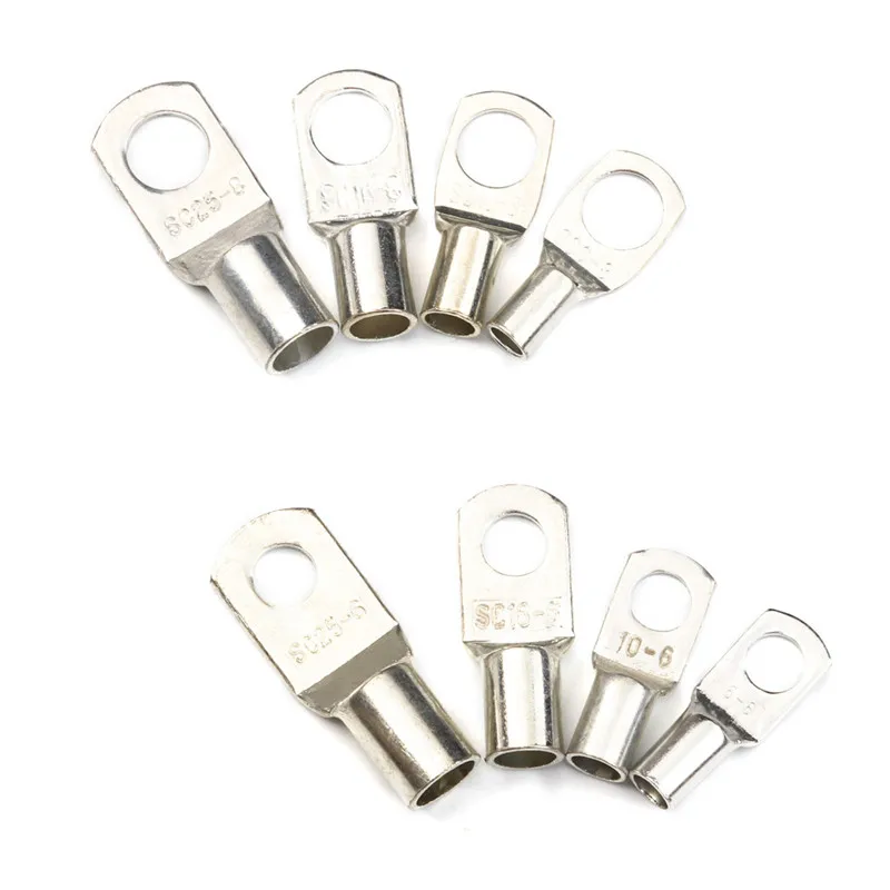 60 шт. SC Луженая Медь серебряное кольцо разъемы для проводов голый кабельный