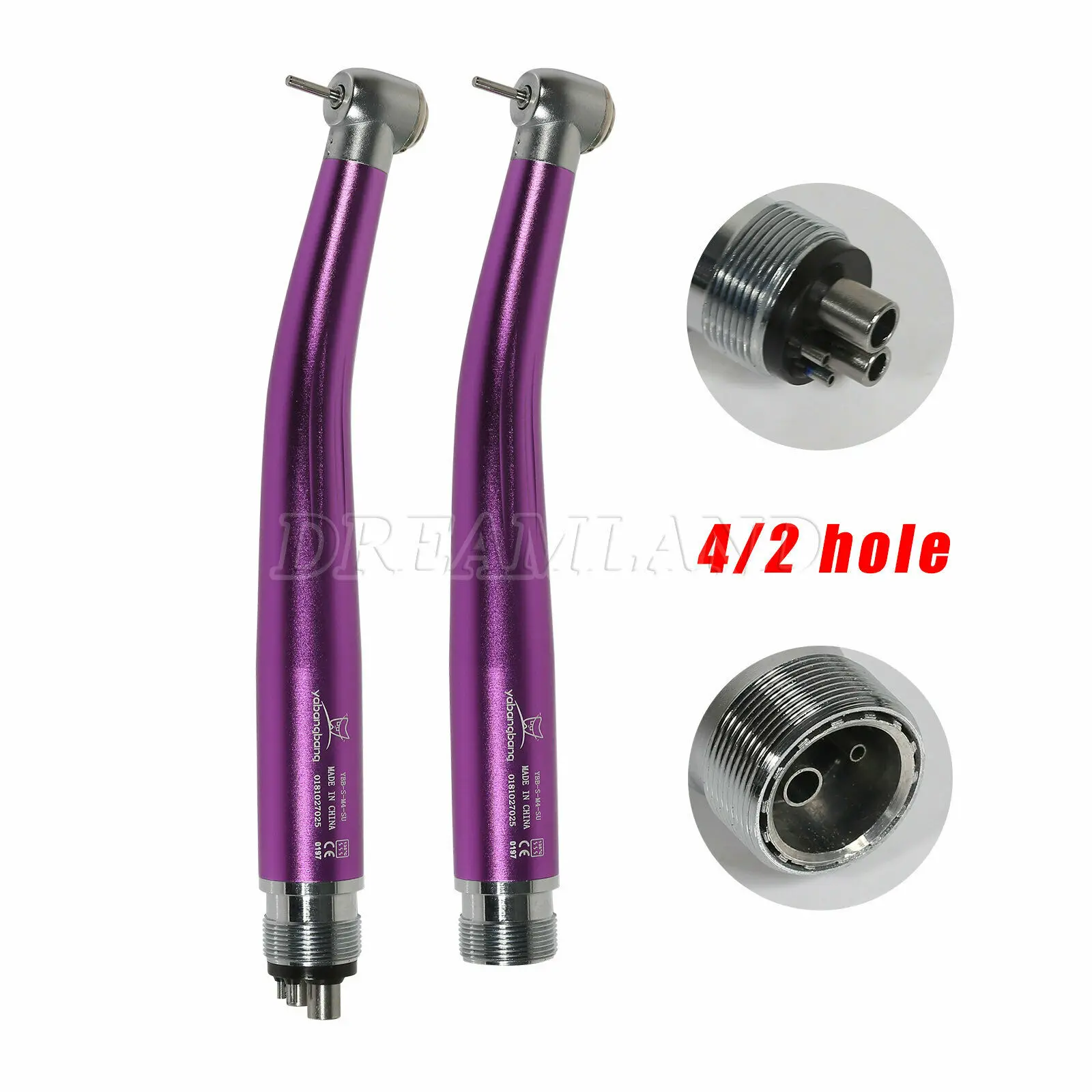 

Nsk Style Dental High Speed Handpiece Push Button Single Water Spray Air Turbine Standard Head 2/4Hole Purple Color
