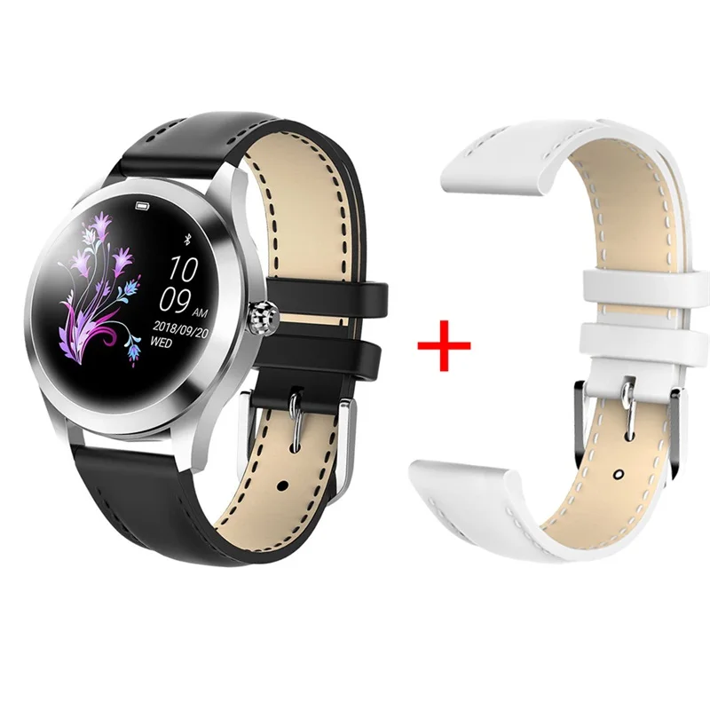 black add white Torntisc KW10 женские Смарт-часы IP68 водонепроницаемый монитор сердечного ритма физиологическое напоминание для Android IOS Телефон умные часы для женщин - Цвет: black add white