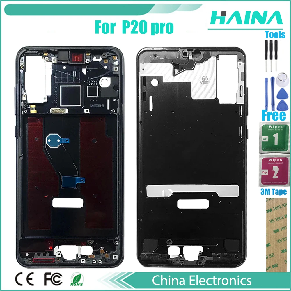 Новинка для Huawei P20 Pro CLT AL00 L09 L29 металлический передний средний экран LCD оправки в