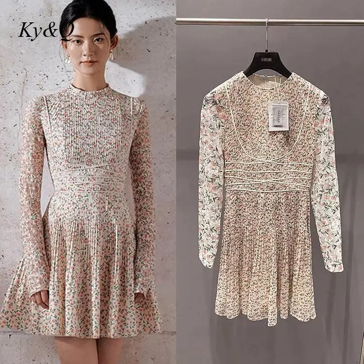 Вьетнамский бренд 2022 Новое винтажное Цветочное платье женские весенние осенние