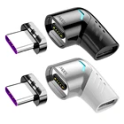 PD 100 Вт USB C гнездовой адаптер на Type-C Магнитный адаптер для быстрой зарядки L-образный разъем Магнитный кабель коннектор Usbc под прямым углом