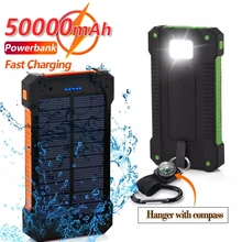 Solor 50000mAh Power Bank Portable Phone Digital Display Charger 2 USB Outdoor Travel Powerbank for IPhone Samsung Xiaomi