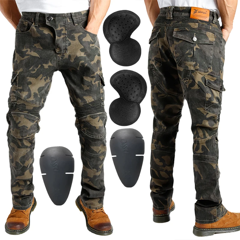 Мотоциклетные джинсы камуфляжные мужские брюки стандартная версия штаны для