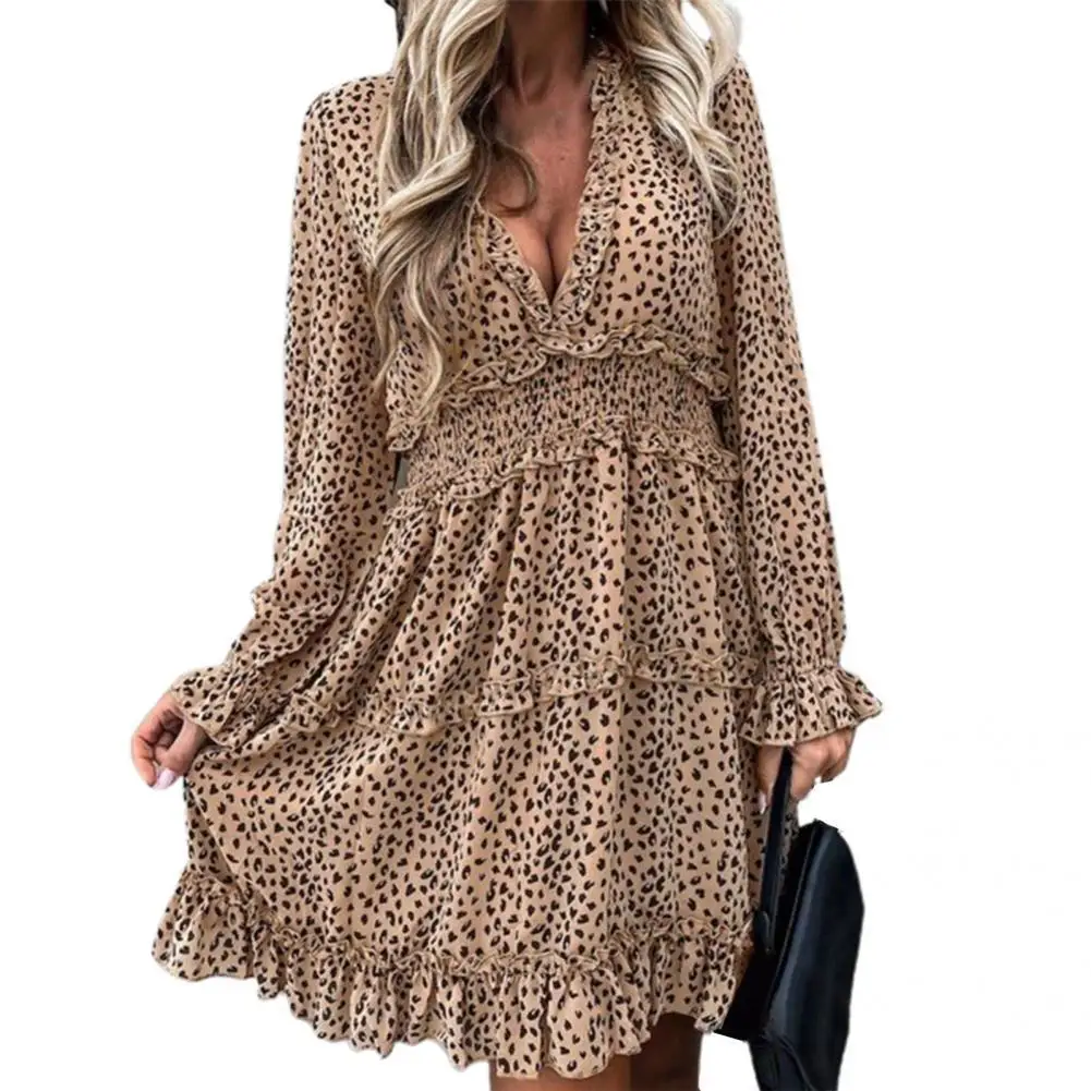 

Spring Dress Long Sleeves Women Dress Breathable Elegant Ladies Dress