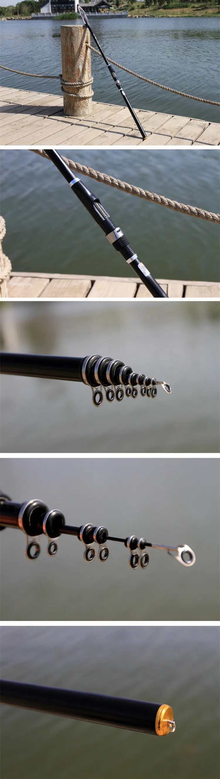 Superhard 2.4m,3.0m,3.6m,4.5m,5.4m,6.3m,7.2m Sea Rod Fishing Pole Carbon Fiber Telescopic Fishing Rod Carbon Rock Fishing Rod
