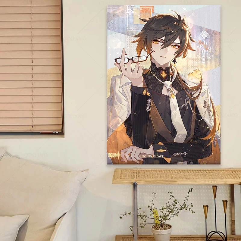 

HD Genshin Impact Game Poster Zhong Li Anime Posters Canvas Painting Wall Posters Wall Art Picture Decoration Home Decor