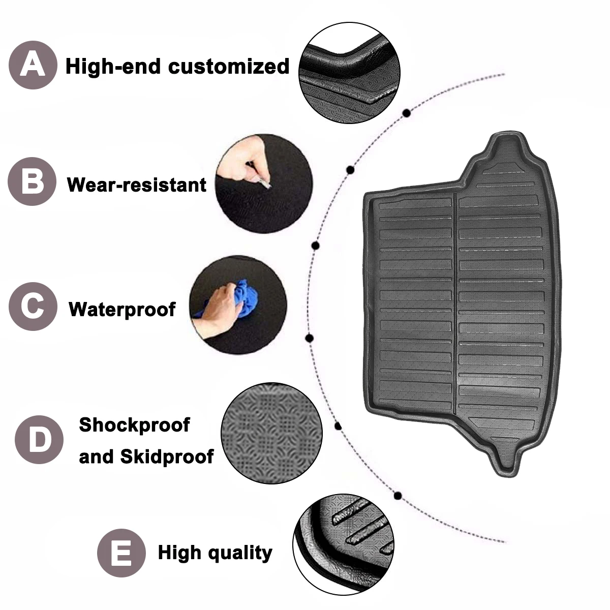 

For Subaru Forester 2019+ Car Boot Cargo Liner Tray Trunk Floor Mat Liner Carpet Tray Waterproof Car Styling Auto Floor Mat part