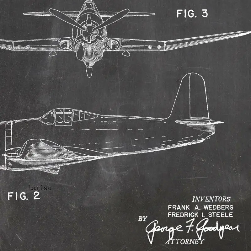 

Vintage Airplane Patent Blueprint Canvas Painting Print Plane Artwork Aviation Wall Art Posters Home Decor Picture Gift