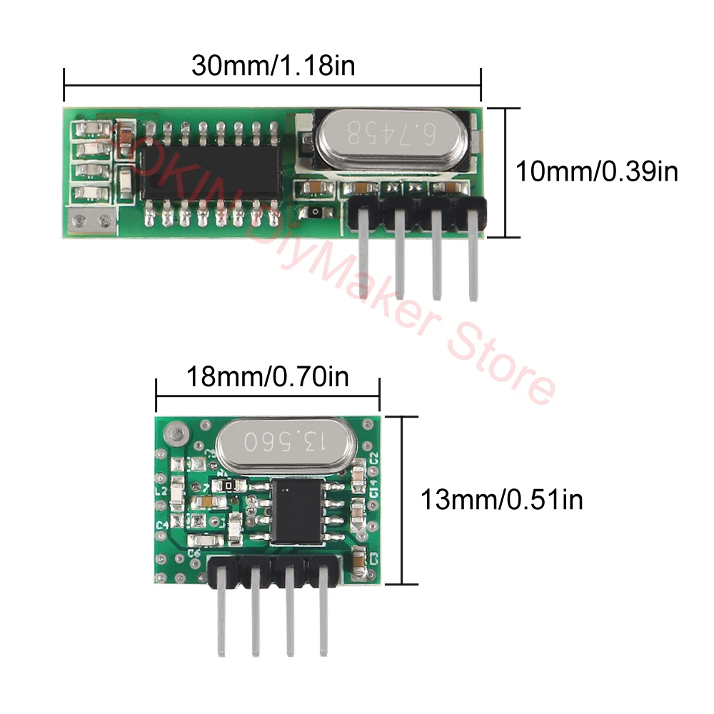 433 Mhz Superheterodyne RF Receiver and Transmitter Module 433Mhz Remote controls For Arduino uno Wireless module Diy Kits