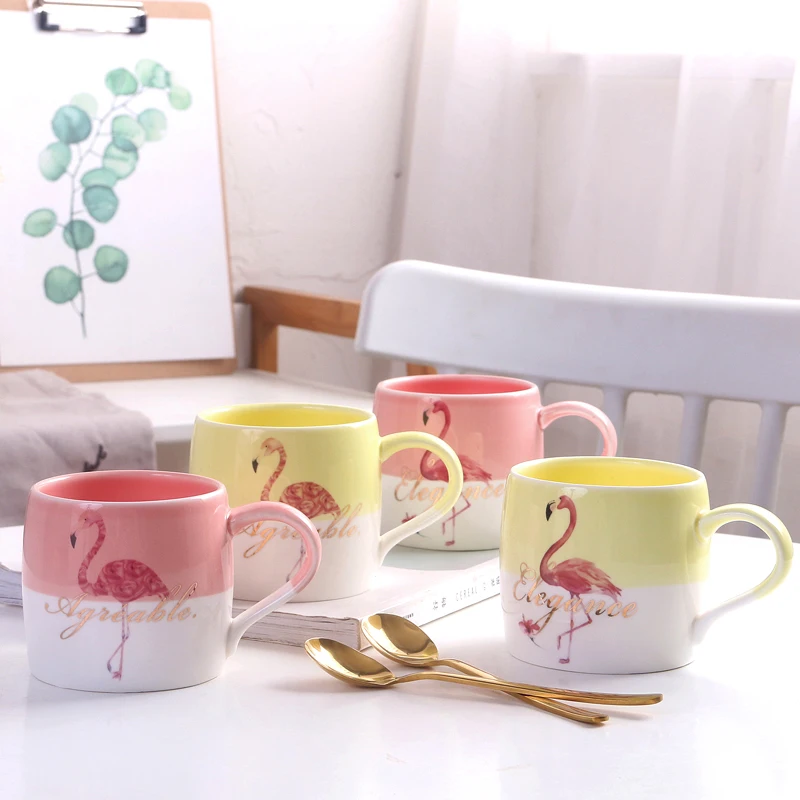 Чашка женская с большим животом и ручкой в японском стиле скандинавском - купить