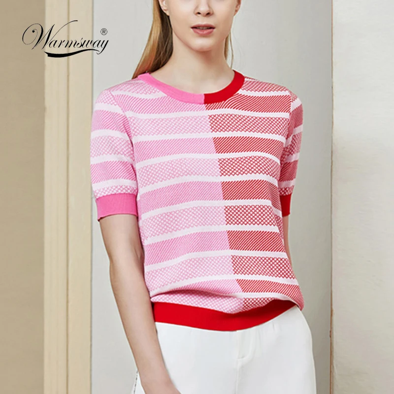 2021 летний корейский модный женский короткий пуловер с круглым вырезом и коротким