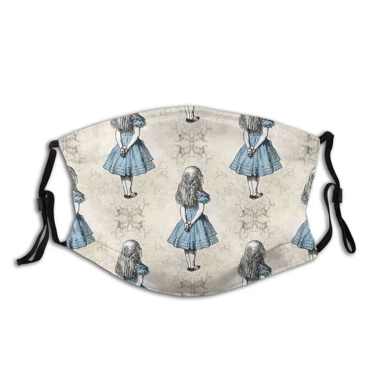 

Alice In Wonderland Sepia Vintage Reusable Print Mouth Face Mask with filter Windproof Dustproof Winter Protection Cover Muffle
