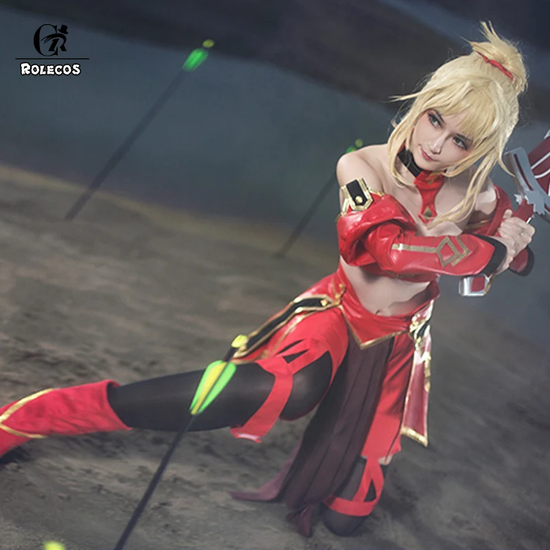 Косплей костюм ROLECO FGO Fate Apocrypha Saber сексуальный красный Мордред для женщин| |