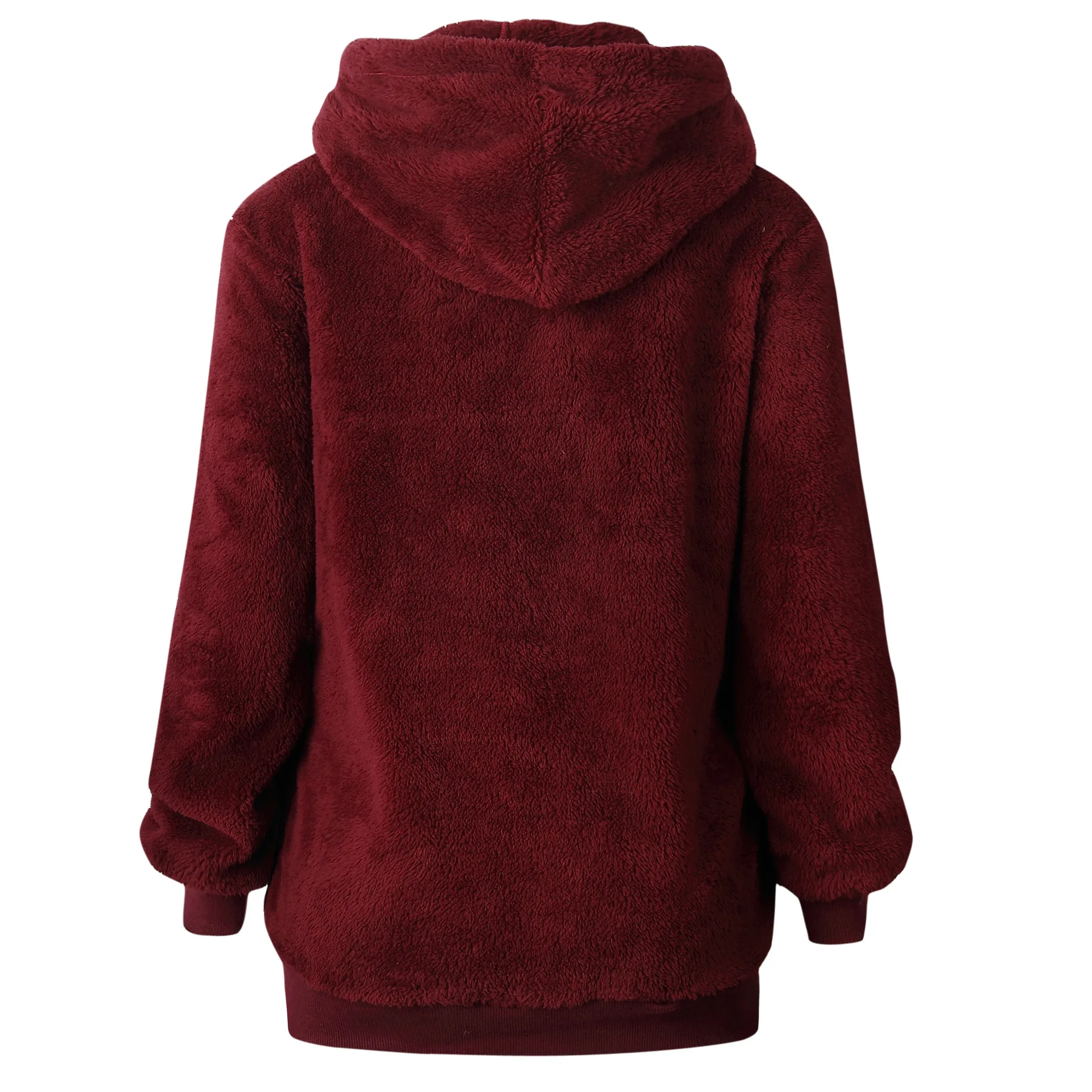 

Female Pullover Women Hoodies Solid Loose Drawstring Sweatshirt Long Sleeve Black