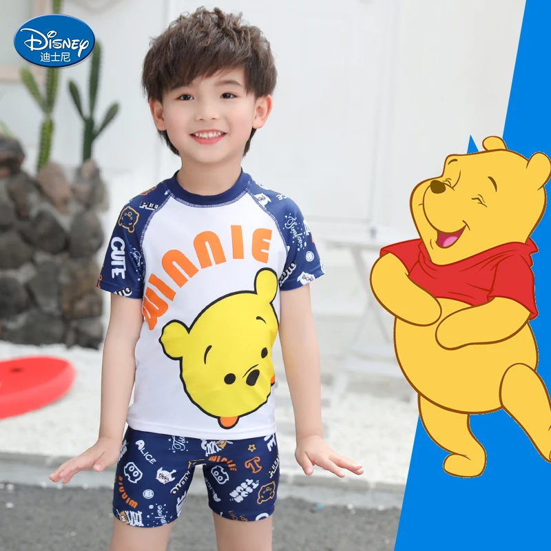 

Authentic Disney Children's Swimsuit Boys Split Sunscreen Quick-drying Swimsuit Cartoon Winnie The Pooh Swimsuit