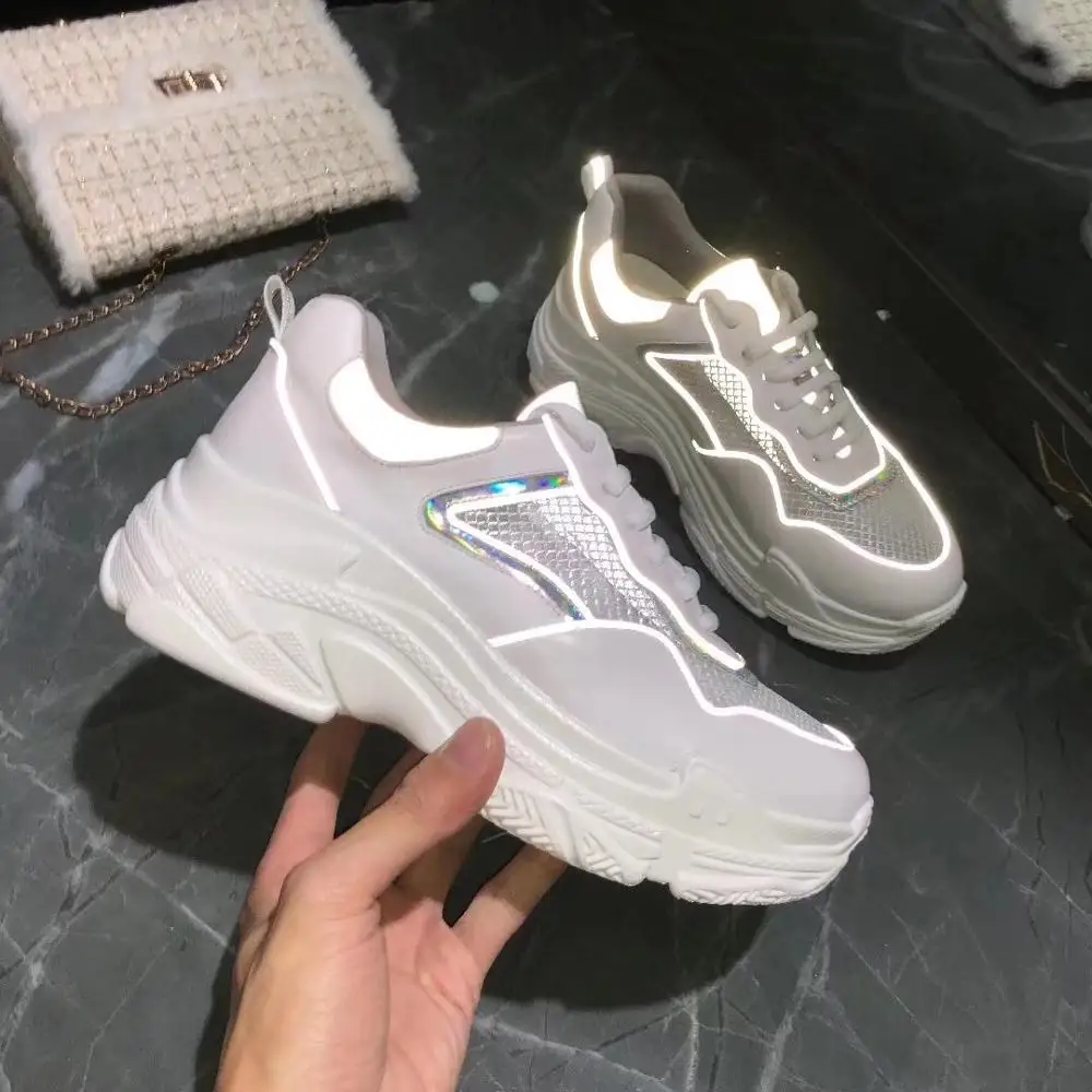 Новинка 2020 года брендовые дизайнерские женские кроссовки Блестящие Кроссовки