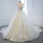 Женское свадебное платье It's yiiya, белое кружевное платье до пола с V-образным вырезом и аппликацией на заказ на лето 2019