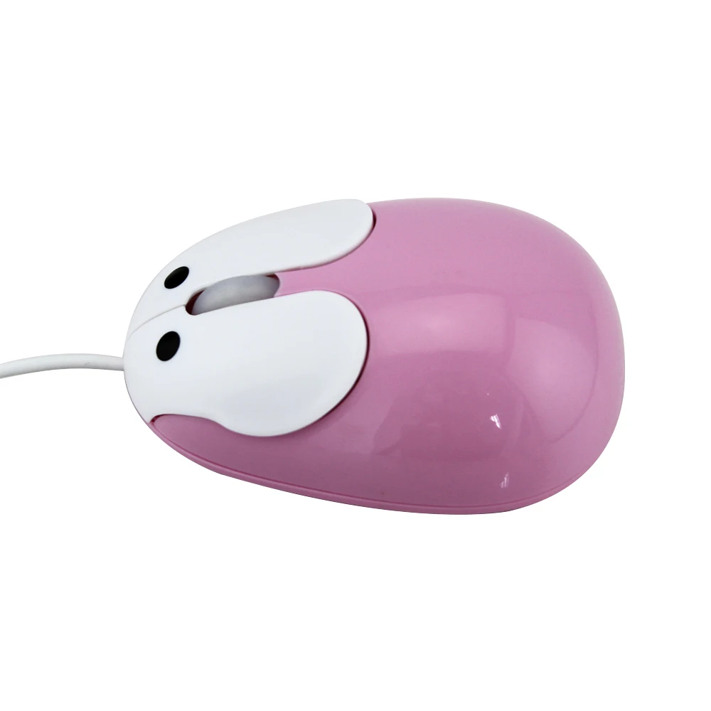 Мини Проводная компьютерная мышь милые животные оптический Usb кабель Mause милый мультяшный кролик портативный розовый подарок мыши для детей для ноутбука