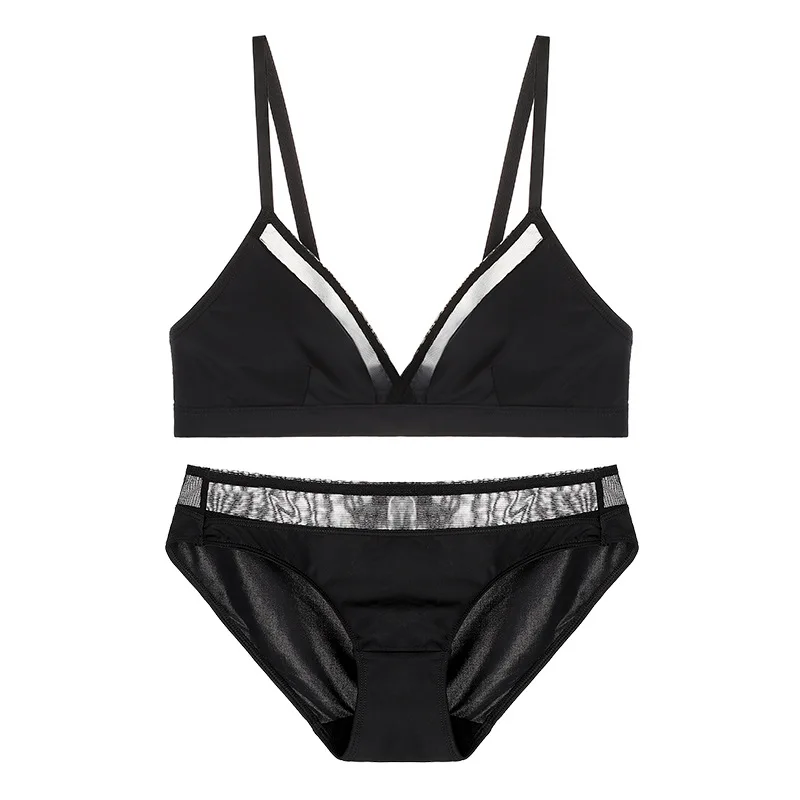 Простой французский бюстгальтер треугольный ультратонкий беспроводной из