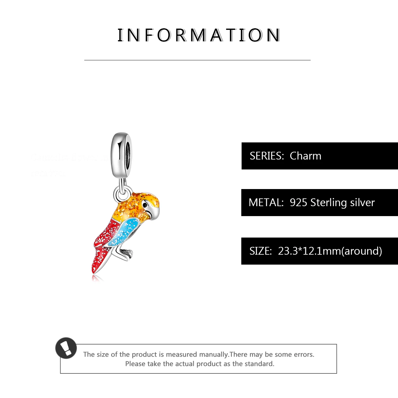 Подвеска из серебра 925 пробы с яркими блестящими искусственными элементами |
