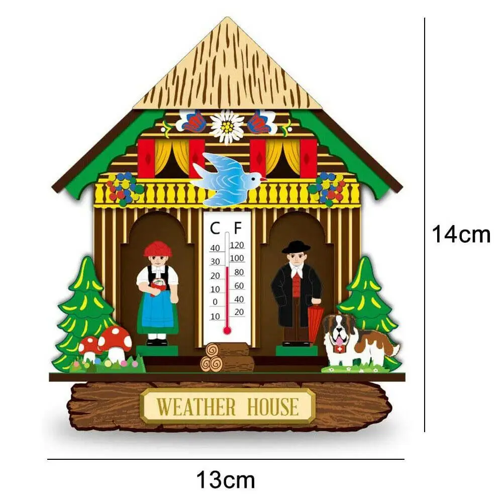 

Weather House Chalet Barometer Thermometer Hygrometer Decoration Ornaments Hanging X7K9