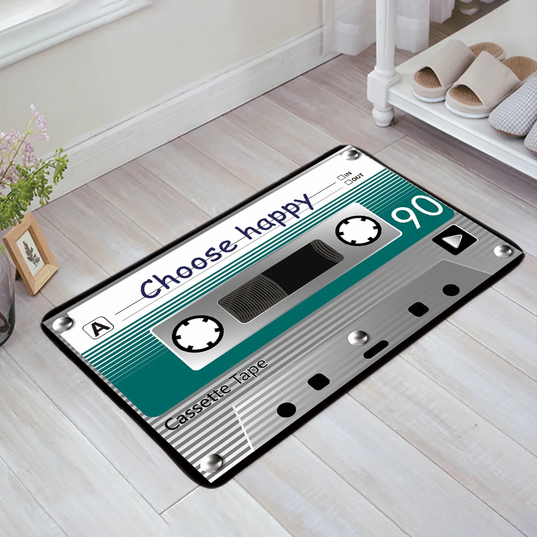 Ретро Кассетная лента выбрать счастливый зеленый коврики с принтом