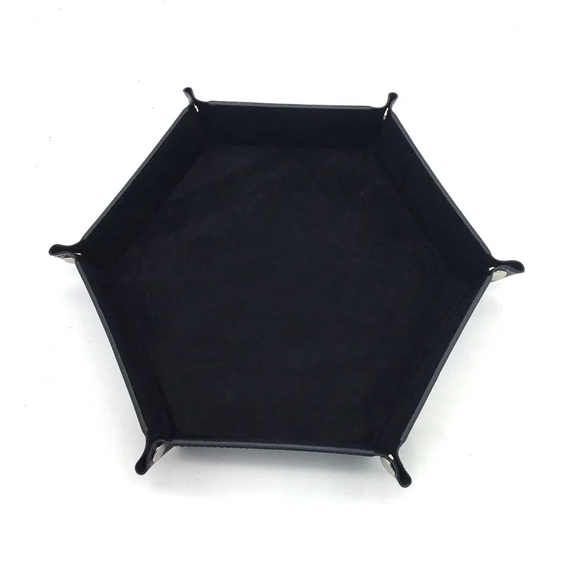 

Leather Tray Foldable Storage Box PU Leather Square Tray Dice Table Games Key Wallet Coin Box Desktop Storage Box Trays Decor