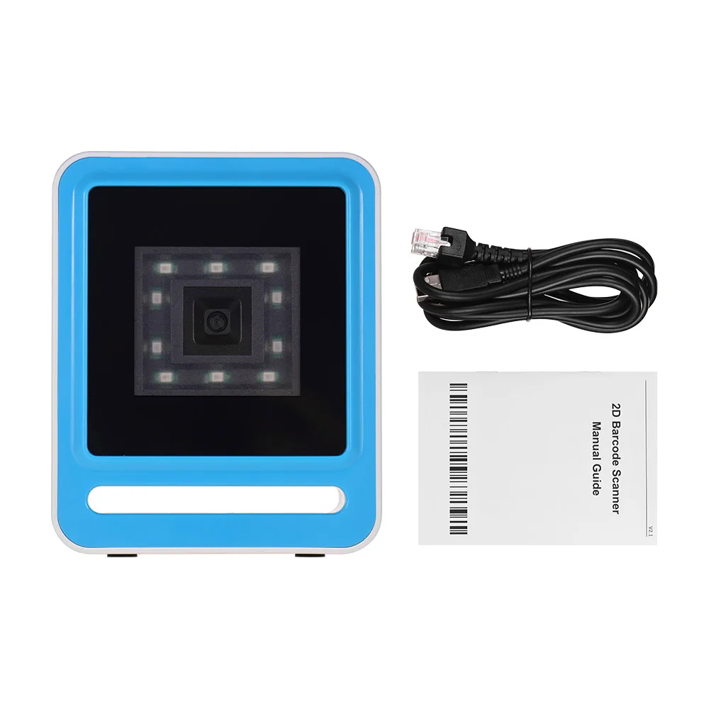 Aibecy беспроводной USB проводной 1D 2D QR сканер настольный Всенаправленный штрих кода