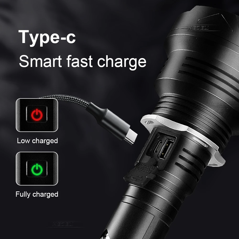 Супер мощная XHP170 светодиодная вспышка 18650 26650 зум тактический фонарь USB зарядка