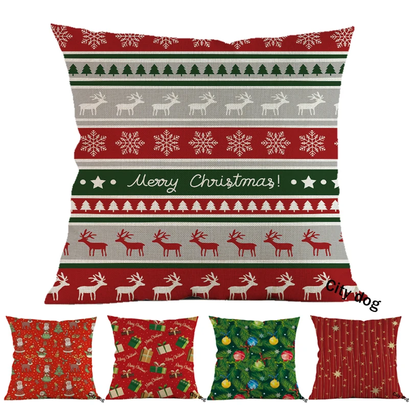 

18'' Christmas Decorative Pillows Case Santa elk cat unicorn Cushion Cover for sofa home decor Pillowcase cushions covers