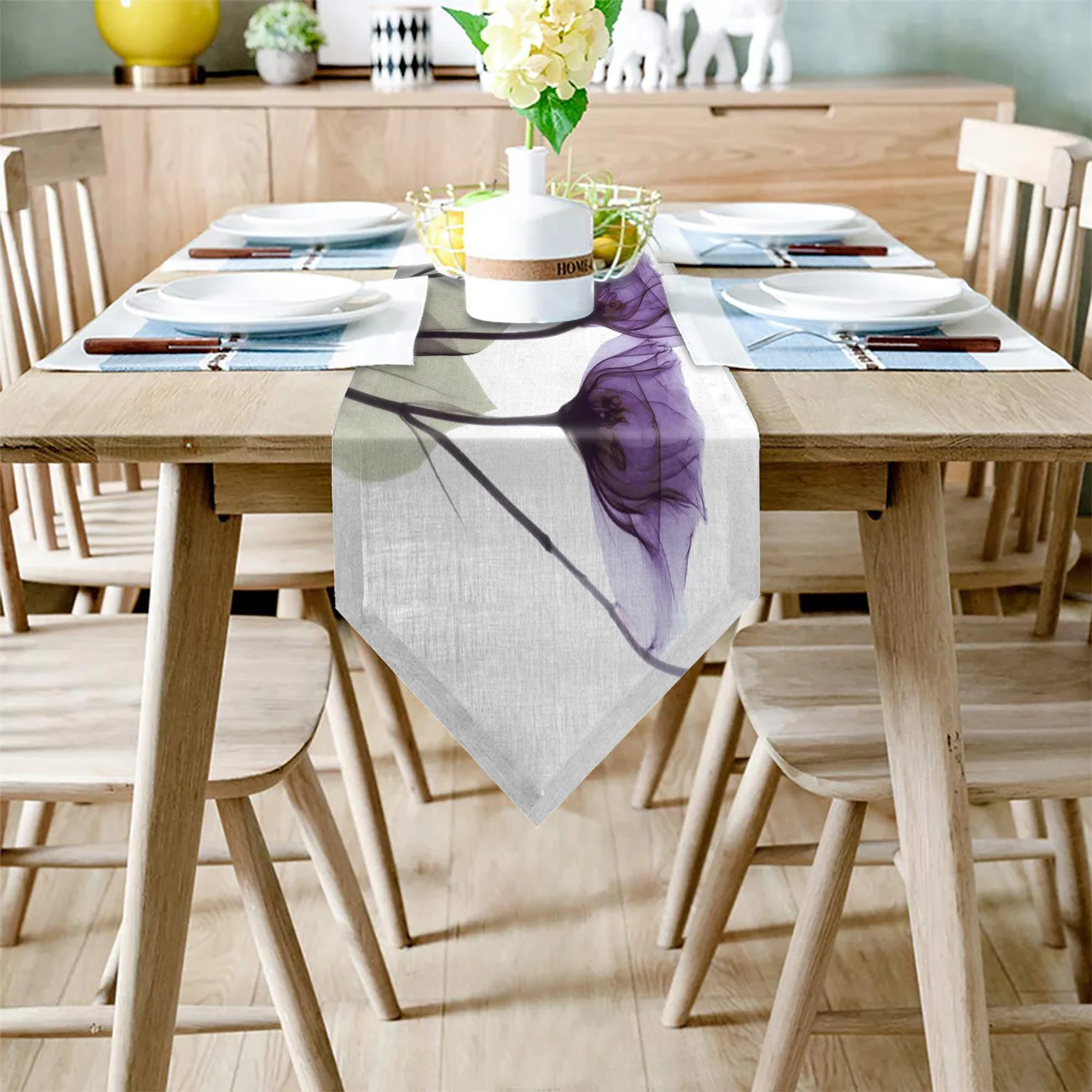 Фиолетовая Цветочная современная абстрактная Современная скатерть для