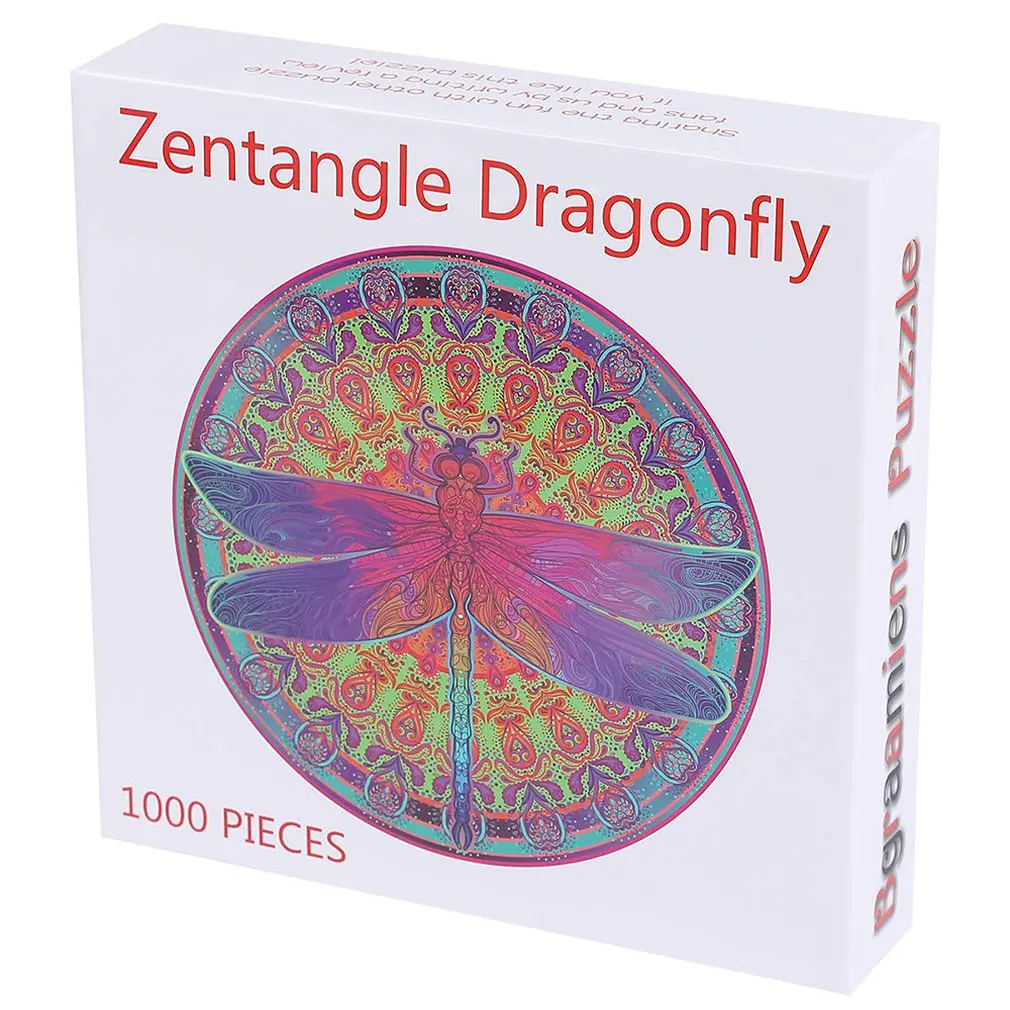 

26.5 inch Dragonfly Round Mandala Puzzle Color Challenge Puzzle Parent-child Interactive Activity Toy Intellectual Puzzle