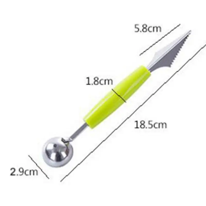 

2 in1 Double-end Melon Baller Scoop Multipurpose Stainless Steel Watermelon Carving Knife Fruit Digging Spoon Platter Spoon