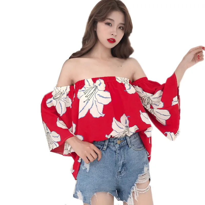 Женская шифоновая рубашка с цветочным принтом zb236 свободная тонкая и Сексуальная