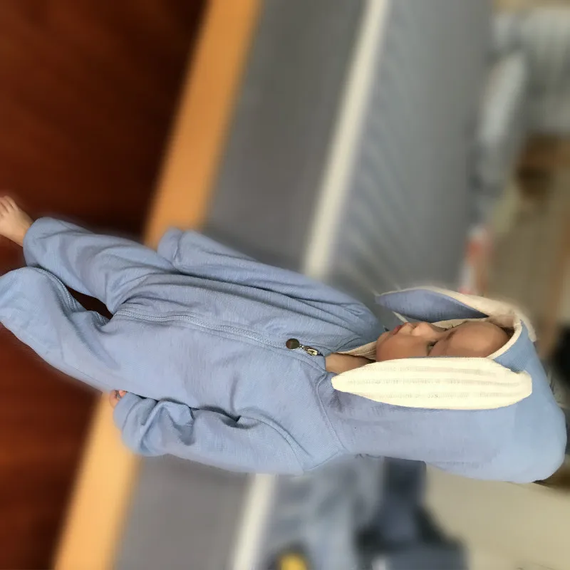 Комбинезон с зайчиком для новорожденных 0-2 лет комбинезоны весенне-Осенние