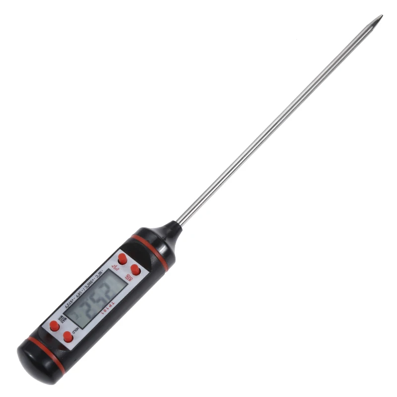 Kitchen Digital Bbq Food Thermometer Meat Cake Candy Fry Grill Dining Household Cooking Gauges With Battery-Black | Дом и сад