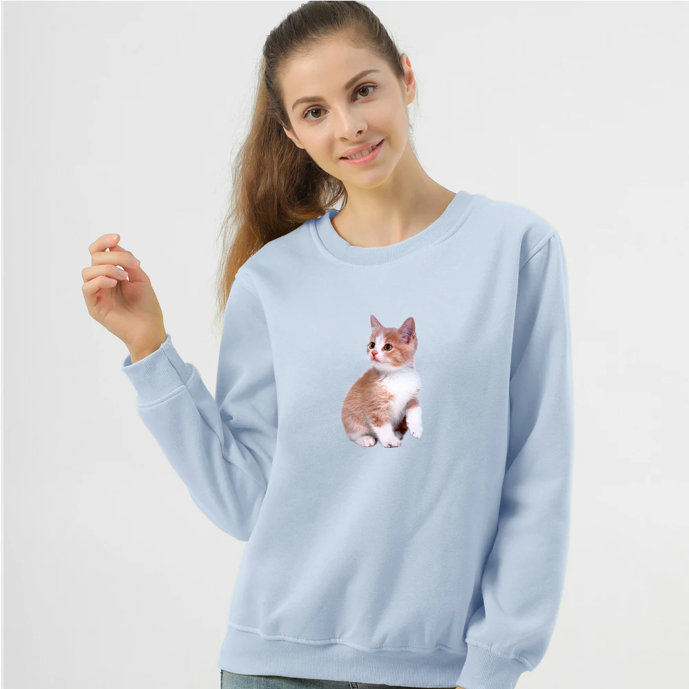 

Женская толстовка с длинным рукавом, с принтом кота