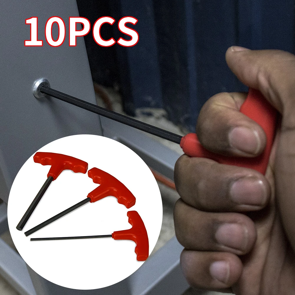 

Tip Shaft T Shape Handle Wrench Hexagon Spanner Hex Key Wrench Keys Maintenance Tools 10PCS